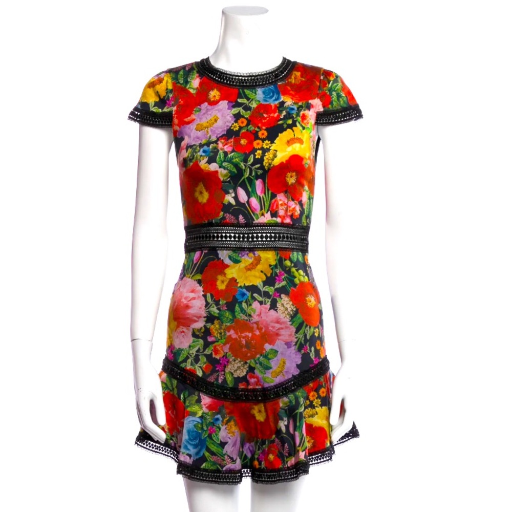 Alice & Olivia Floral Print Mini Dress
